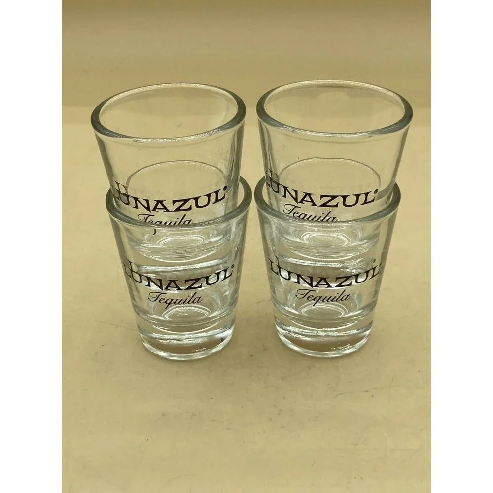 Lunazul Tequila Mexican Clear Shot Glasses LOT 4